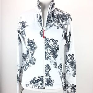 Lululemon Black & White Floral Zip Up Jacket